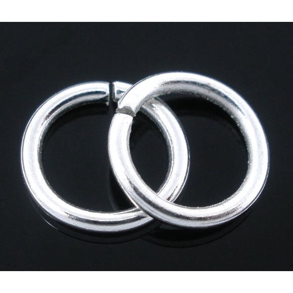 J241 - 300 pcs Silver Plated Open Jump Rings - 9mm - 16 Gauge