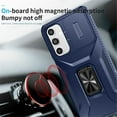 thumbnail image 2 of For Samsung Galaxy A16 Slim Fit Shockproof Hybrid with Slide Camera Cover & Rotated Ring Kickstand, [Military-Grade] Phone Case For Samsung Galaxy A16 6.7",Blue,For Galaxy A16, 2 of 8