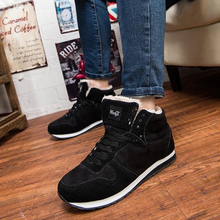 Woolys boots black Xfvqtps Men and Womens Warm Sneakers High Top Lamb Wool  main image 4