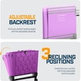 thumbnail image 3 of Folding Reclining Stadium Seat with Back Support for Bleachers 3 Reclining Positions Portable Padded Outdoor Chair with Storage Pockets, 3 of 7