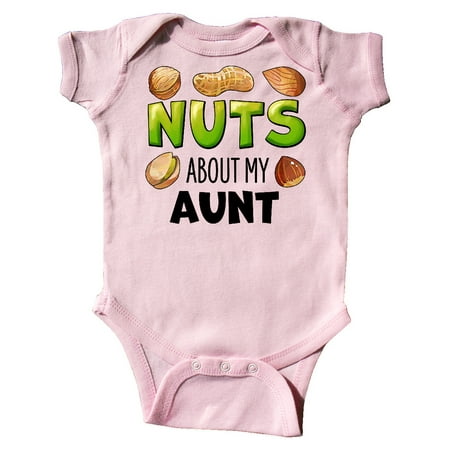 

Inktastic Nuts About My Aunt Peanut Almond Pistachio Gift Baby Boy or Baby Girl Bodysuit