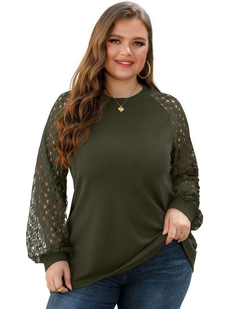 AxByCzD Women's Quarter Zip Waffle Knit Top - Long Sleeve Collared Pullover - Fall Winter Casual