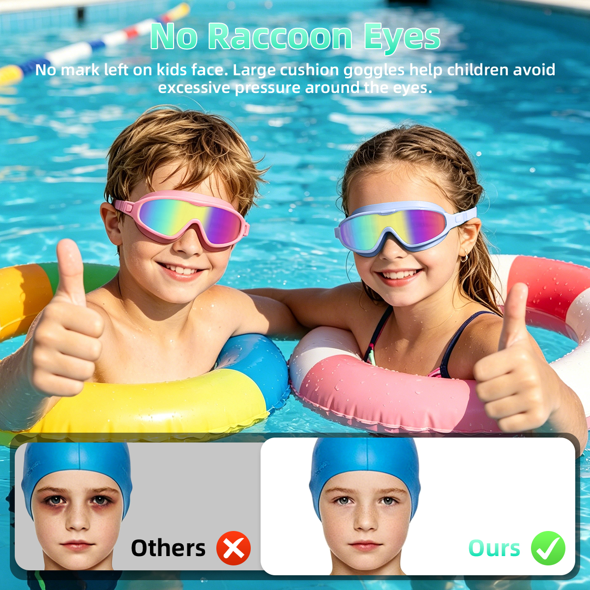 GPED Kids Swim Goggles, 2-Pack with Anti-Fog Lenses photo 3