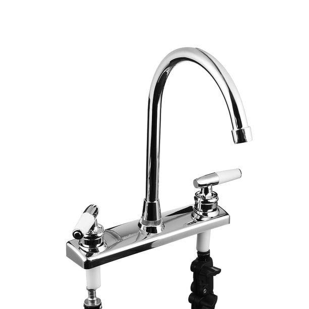 Double Switch Dual Holes Bathroom Hot Cold Water Mixer Tap Kitchen