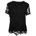 thumbnail image 3 of SNKSDGM Women's Plus Casual Easter Shirts for Women Plus Size Tops for Women 3/4 Sleeve Spring and Summer New Women's Short Sleeved Lace Shirt off The Shoulder Tops for Women Summer, 3 of 3