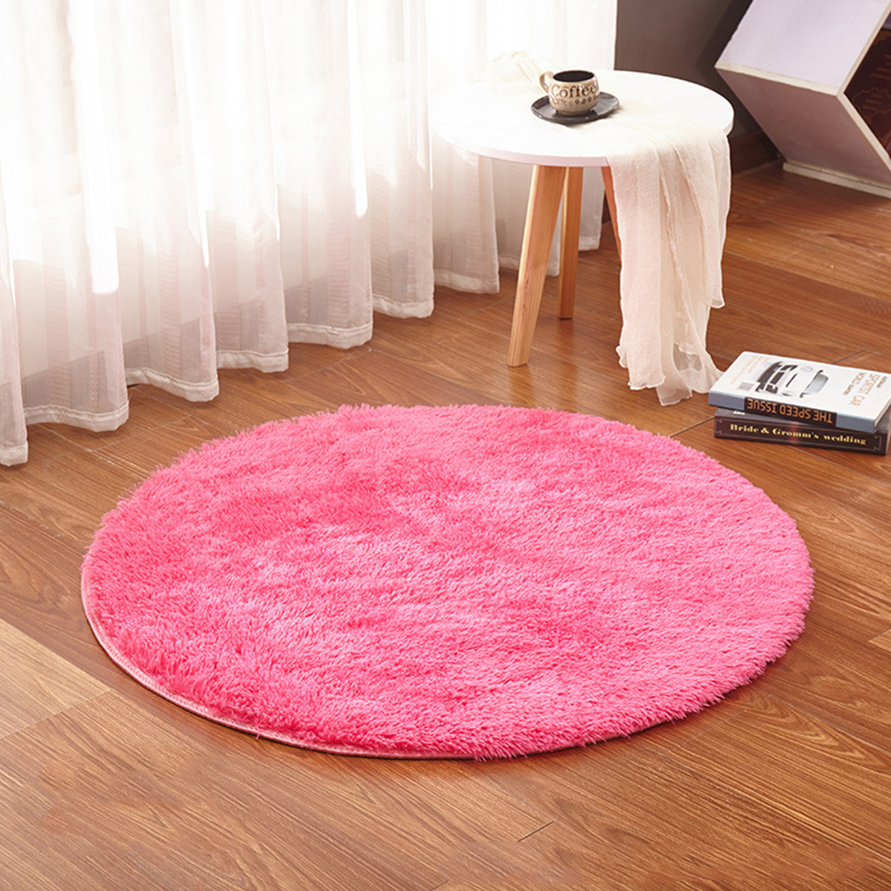 Round Solid Flannel Memory Foam Carpets Area rug Bedroom Doormat Floor mat Yoga Chair Mats