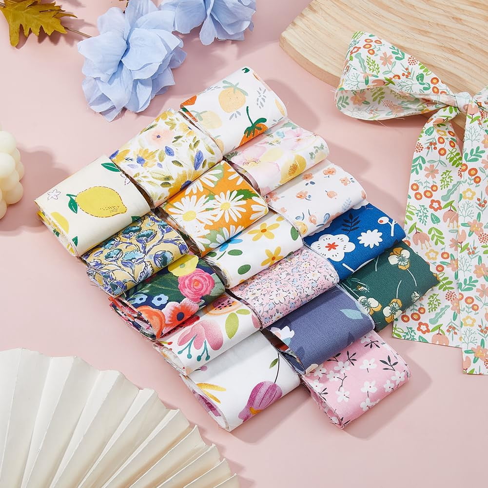 40Pcs Jelly Roll Fabric Cotton Fabric Quilting Strips Flower Pattern Fabrics Cotton Strips Bundle DIY