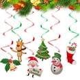 thumbnail image 4 of Paquete de 6 adornos navideños en forma de remolino, muñeco de nieve, Papá Noel, alce, campana, adornos colgantes en espiral para techo, suministros para fiesta de Navidad, decoración del hogar, 4 of 5
