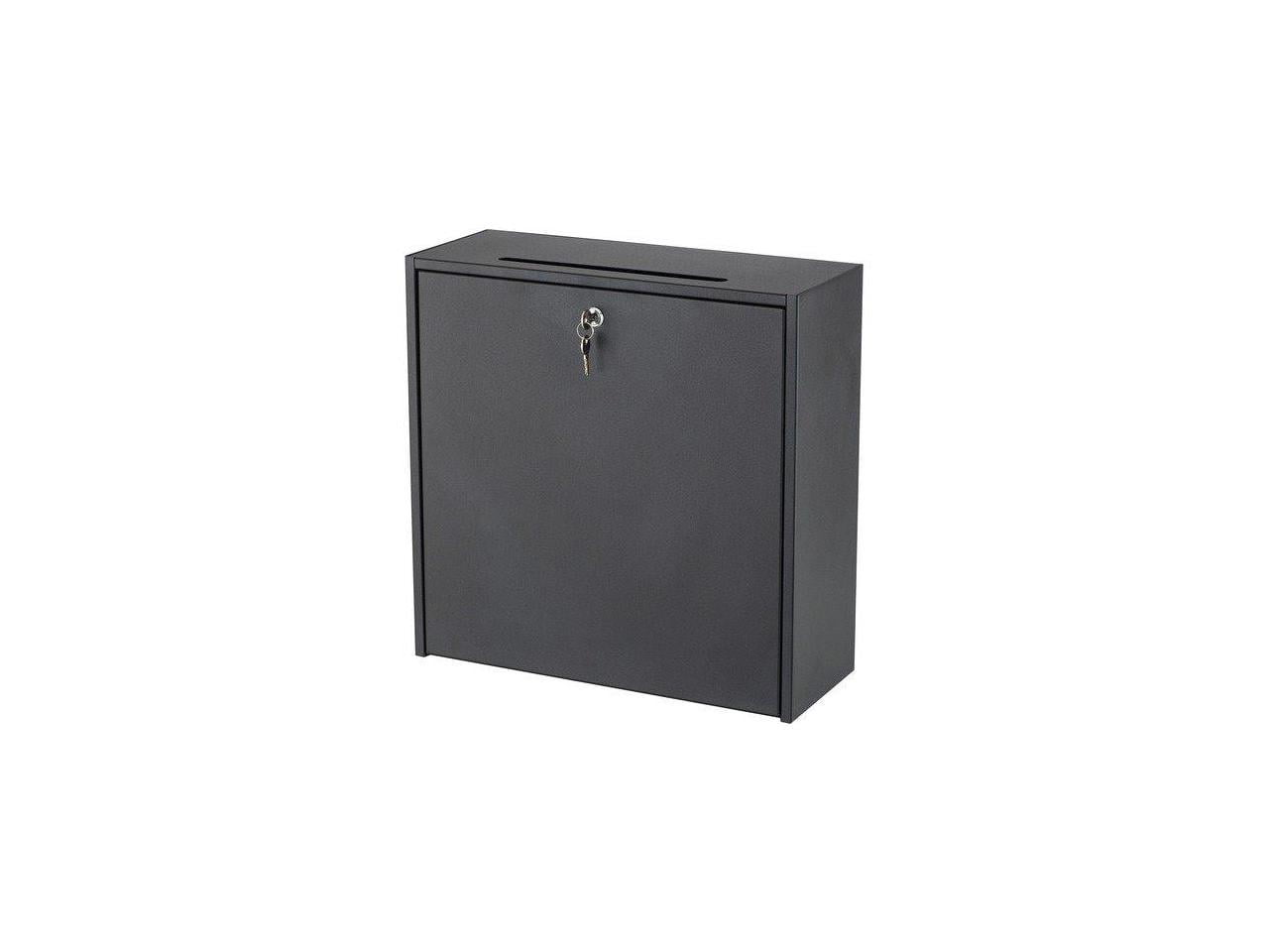 Safco Large Wall-Mounted Mailbox with Lock in Black