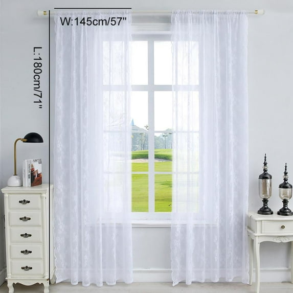 1 Panel Window Sheer Curtains, Soft Voile Sheer Window Treatment Drapes for Living Room/Bedroom, Rod Pocket