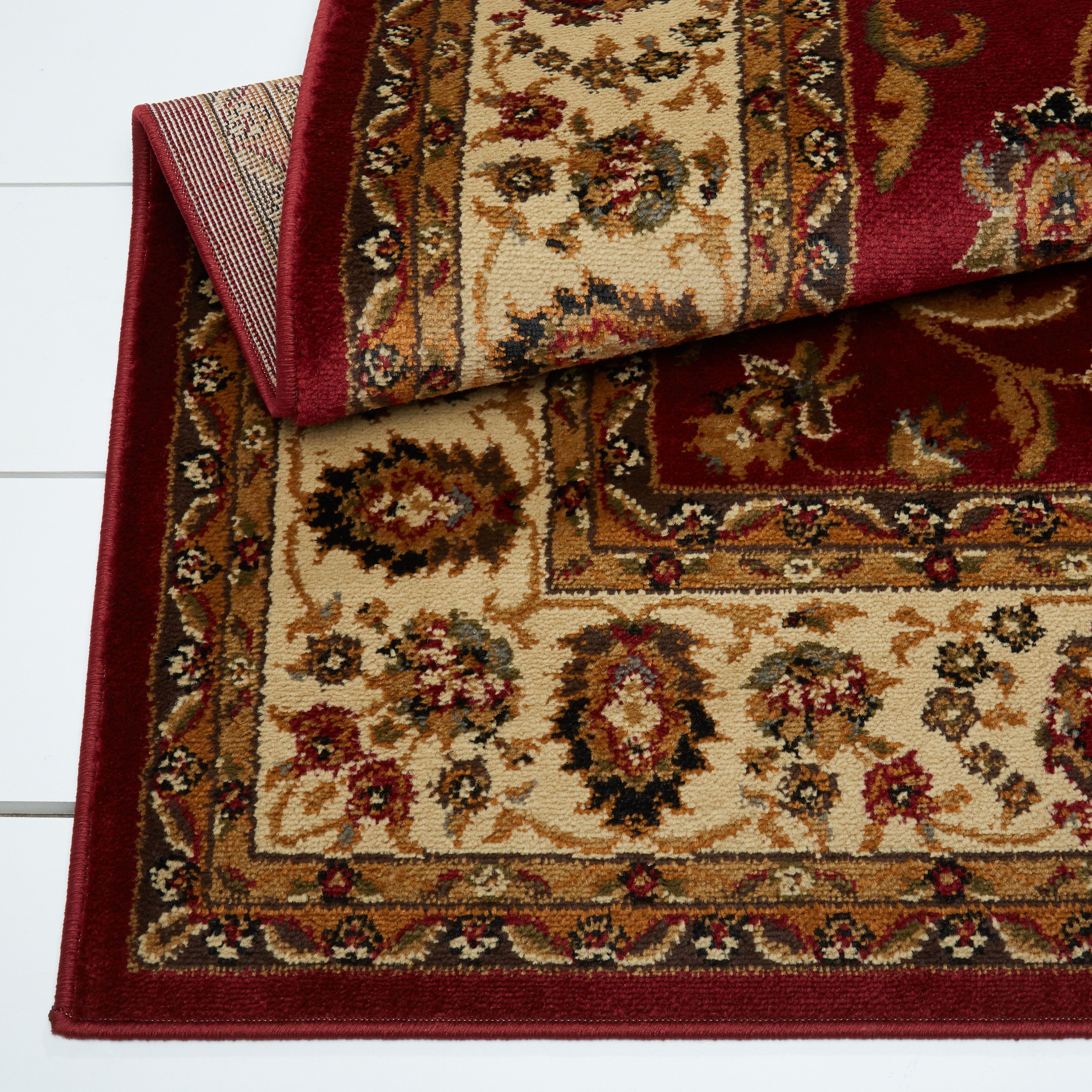 Home Dynamix Royalty Elati Traditional Ornate Damask Area Rug, Red/Ivory, 7'8"x10'4"