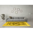 thumbnail image 3 of Ahgly Company Indoor Round Abstract Yellow Modern Area Rugs, 5' Round, 3 of 4