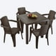 thumbnail image 4 of Comedor Plástico 4 Sillas Apilables 1 Mesa Apariciencia Rattan Interior Exterior Ideal Patio Jardín Terraza Alberca Playa RIMAX, 4 of 8