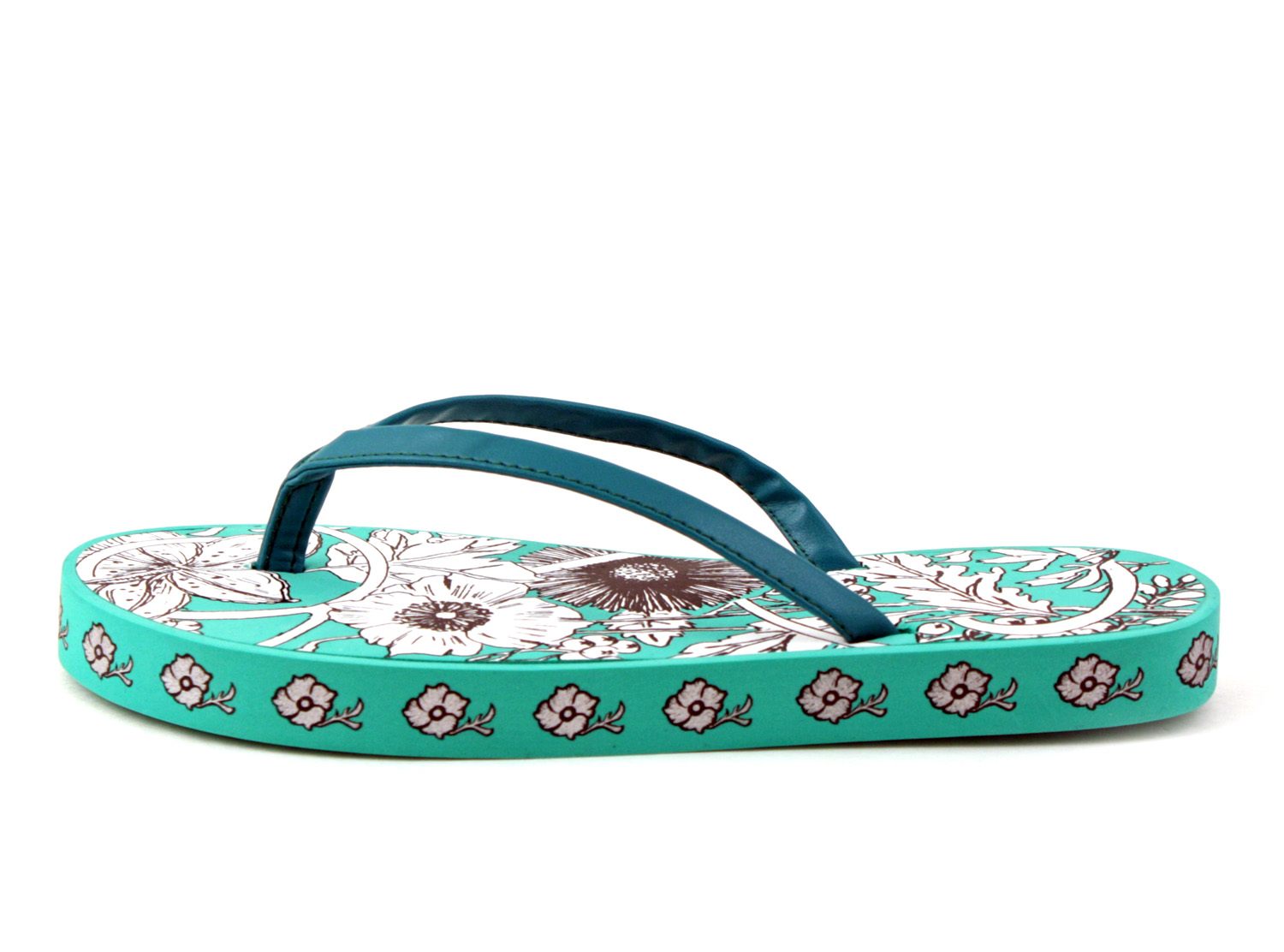 womens green flip flops