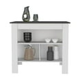 thumbnail image 5 of Qumbnk Rectangle Kitchen Island with Open Shelf, Wood Island Table for Living Room, Dining Room, Kitchen, 5 of 7