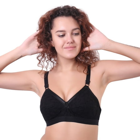 

Women s Fabric Chiken Everyday Plus Size Full Coverage Cotton Bra Comfortable Push Lingerie B C and D Cup Bra Black