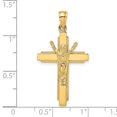 thumbnail image 3 of FB Jewels 14K Yellow Gold Risen Christ Crucifix High Polish Beaded Edge Pendant, 3 of 4