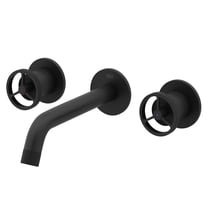 VIGO Cass Two Handle Wall Mount Bathroom Faucet in Matte Black-VG05007MB