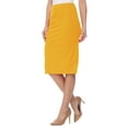 thumbnail image 2 of Women's Casual Elastic Band Stretch Office Work Solid Midi Skirt, 2 of 5