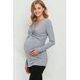 thumbnail image 2 of Solid Twist Front Maternity Fitted Knit Top, 2 of 3