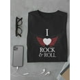 thumbnail image 3 of Smartprints Mens Graphic Tee - I Love Rock & Roll, Winged Heart - Regular Fit 100% Cotton, 3 of 4