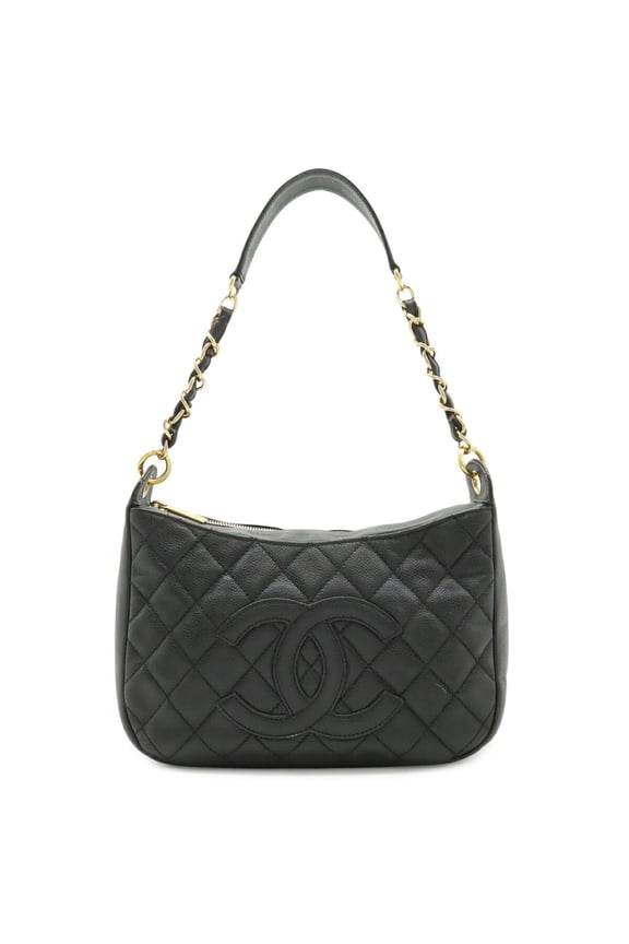 Pre-Owned CHANEL Matelass Chain Shoulder Bag, Caviar Leather, Black, A20993