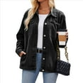 thumbnail image 3 of Chaqueta Vaquera de Larga con Botones y Bolsillos para Mujer Negro y Gris L, 3 of 9