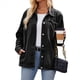 thumbnail image 3 of Chaqueta Vaquera de Larga con Botones y Bolsillos para Mujer Negro y Gris XL, 3 of 9
