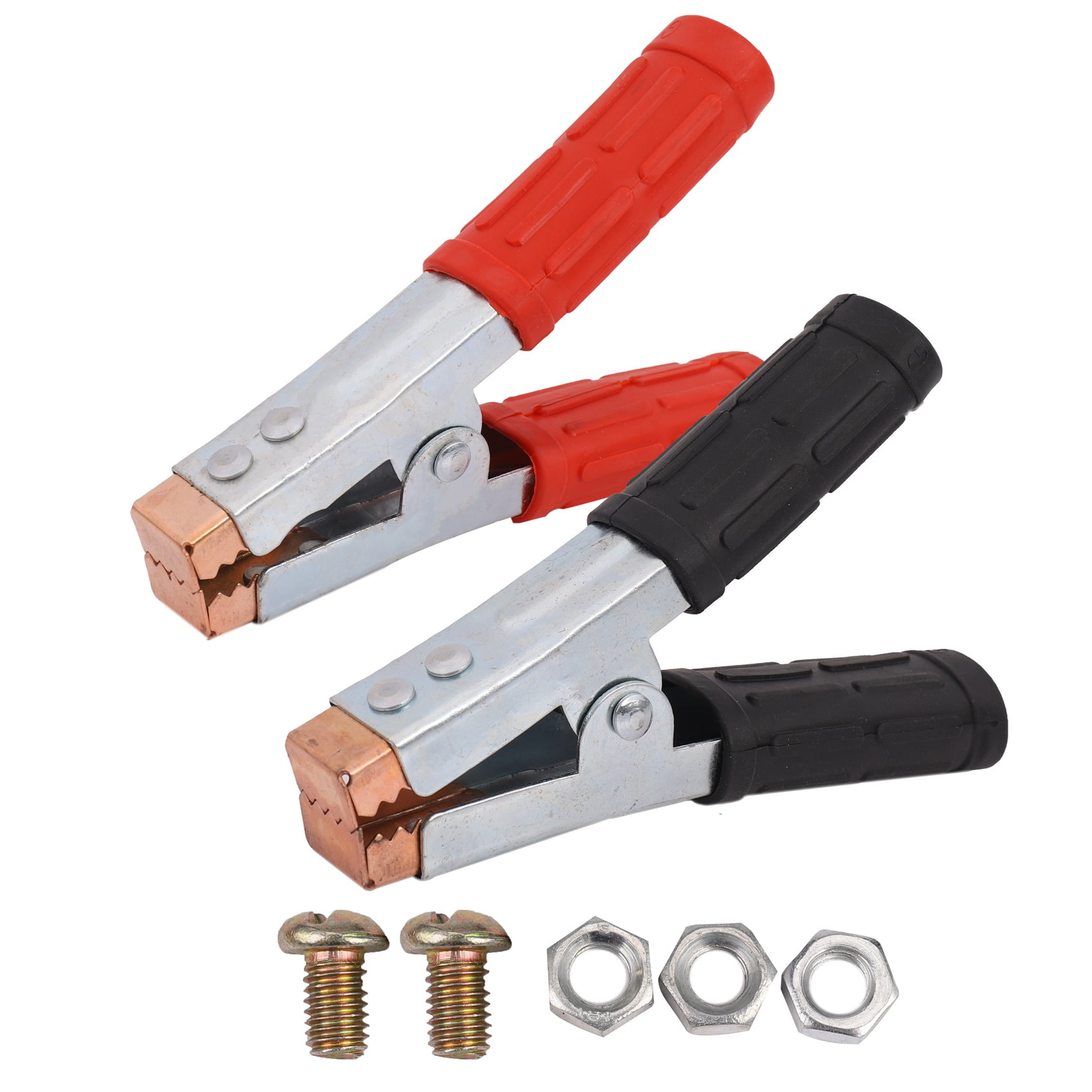 4x Usrful Terminal Crocodile Clamps Alligator Clip Red Black for Cable Batteries 