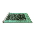 thumbnail image 2 of Ahgly Company Machine Washable Indoor Square Oriental Turquoise Blue Industrial Area Rugs, 3' Square, 2 of 4