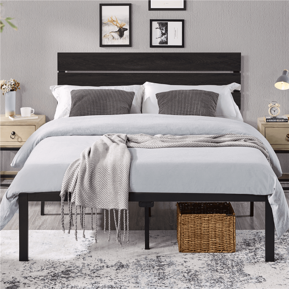 Easyfashion Metal Bed Frame With Wooden Headboard Black Oak Full   D1506af2 D2d3 48ed 90b9 A498f24a8cdb.789a9125f48e276ad192d678dff5eef3 