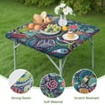 thumbnail image 4 of Bohemian inspired floral print elastic table cover, designed specifically for square patio tables and kitchen dinettes, 4 of 6