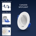 thumbnail image 4 of LUXRITE 2 In. Floating Gimbal LED Recessed Light, 360 Rotation & 90 Tilt, 5CCT, CRI90, 7W, 600LM Dimmable IC Rated ETL, 4 of 7