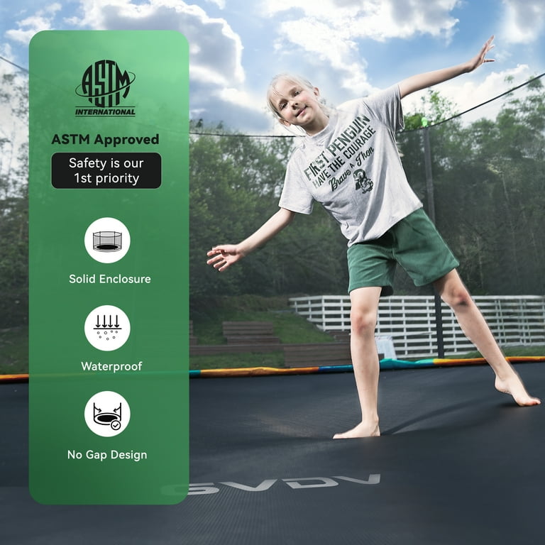 GVDV Outdoor Trampoline, 14' Backyard Recreational Trampoline with