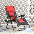 thumbnail image 2 of MF Studio Padded Zero Gravity Chair Folding Outdoor Patio Recliner with Adjustable Headrest and Cup Holder, Red, 2 of 8