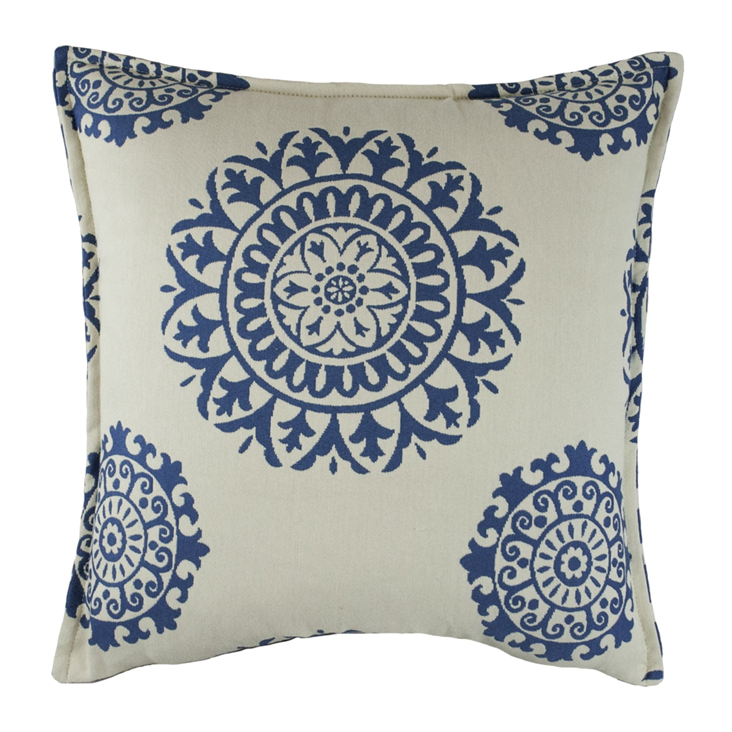 MADIZZ 20x20 Inch Outdoor Throw Pillow Covers - Navy Blue Polyester Linen, Flange Edge, Set Of 2 - View #10
