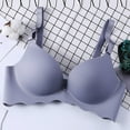 thumbnail image 2 of Wuffmeow Women's Fashion No Trace Steel-free Solid Color Gathered Bra, 2 of 3