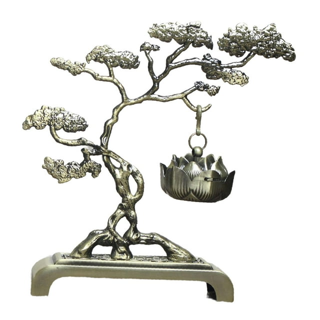 Quemador de incienso colgante con aroma a incienso y detalles de aleación de zinc, estilo retro. Árbol