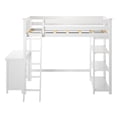 thumbnail image 4 of Max & Lily Loft Bed, Solid Wood Twin High Loft Bed with Bookcase and Desk for Kids, White, 4 of 15