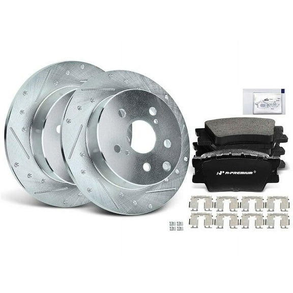 Rear Brake Pad and Rotor Kit 6 - Compatible with 2006 - 2018 Toyota RAV4 2007 2008 2009 2010 2011 2012 2013 2014 2015 2016 2017