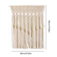 thumbnail image 6 of 70.86*35.43 in Macrame Tassel Wall Hanging Handmade Woven Braid Tapestry Boho Window Curtain Backdrop Home Decor Beige, 6 of 6