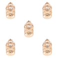 thumbnail image 1 of Guardoinrt Electroplated Metal Birdcage Shape Tea Light B- Candle Holder Rose Gold Type E 5Set, 1 of 6