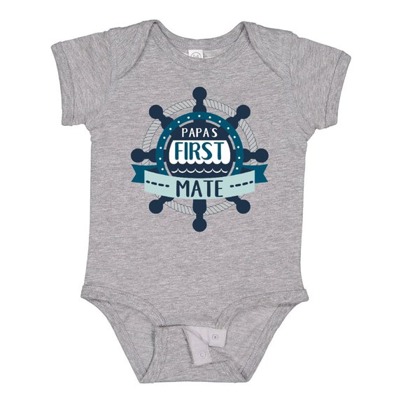 Inktastic Papa's First Mate Boys or Girls Baby Bodysuit