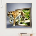 thumbnail image 3 of Cuadros Decorativos Kit de pintura de diamante DIY 5D redondo completo de diamantes de imitación de animales tigre (ZQR015) Likrtyny embutido en tela, 3 of 9