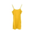thumbnail image 4 of Pxiakgy summer dresses for women Solid Summer Slim Fit Strap Short Dress Off Shoulder Stretch Dress womens dresses casual dresses for women Yellow + L, 4 of 4