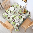 thumbnail image 2 of Green Football Monogram Pattern Square Tablecloth,Waterproof Square Table Cover,Wipeable Spillproof Washable Table Cover for Home Kitchen Party Decor 52"x52"(132x132cm), 2 of 6