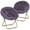 Purple, variant on Magshion Set of 2 X-Large Faux Fur Saucer Chair, Folding Accent Chair, Collapsible Moon Chair Seat with Metal Frame for Bedroom Dorm Living Room, Purple
