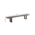 thumbnail image 5 of Benjara Cid Xue 102" Dining Bench- Brown Live Edge Rectangular Top- Black Metal, 5 of 8