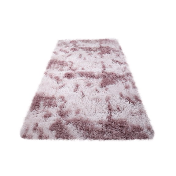 Ultra Soft Plush Tie Dye Area Rug 60x160cm Purple Pink Gradient Shaggy Carpet for Living Room Bedroom Nursery Washable Non Slip Indoor Floor Mat