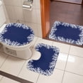 thumbnail image 4 of Coastal Coral Bath Mat 3 Piece Bathroom Rug Set, Navy Blue Ocean Marine Nautical Beach Non Slip Bath Rug Contour Mat and Toilet Lid Cover, Absorbent Shower Mats Soft Bath Rugs and Mats Sets, 4 of 8